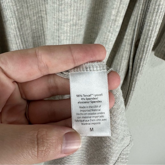 Beyond Yoga Gray Beige Long Sleeve Long Button Front Lightweight Cardigan Medium - Picture 6 of 8